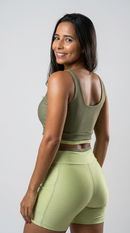 CONJUNTO SHORT E TOP - POLIAMIDA E CANELADO