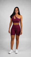 Conjunto short e top de um ombro
